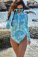 High Neck Long Sleeve Swimwear - Resting Beach Face
