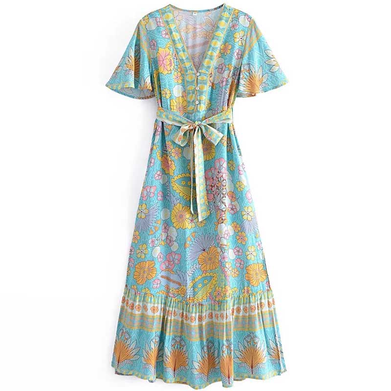 Ladies Fashion Personality Boho Resort Dress - Resting Beach Face