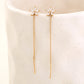 Lily Copper Pentagram Micro-zircon Fashion Earrings Long Tassel Earline High-class Temperament Stud Jewelry Woman