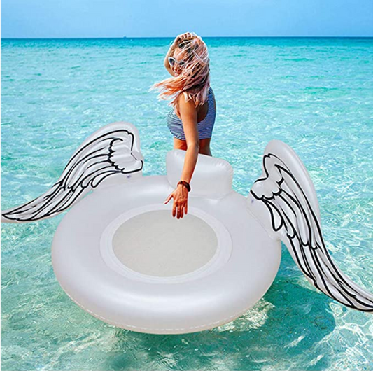 Inflatable angel wings swimming ring - Resting Beach Face