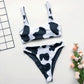 New cow print mini vest bikini