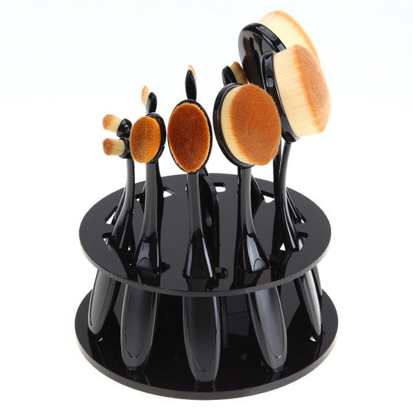 Round makeup brush holder - Resting Beach Face