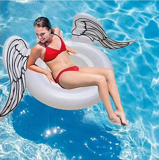 Inflatable angel wings swimming ring - Resting Beach Face
