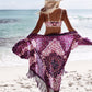 Chiffon Beach Resort Wear Purple Orientation Flower Beach Bikini - Resting Beach Face