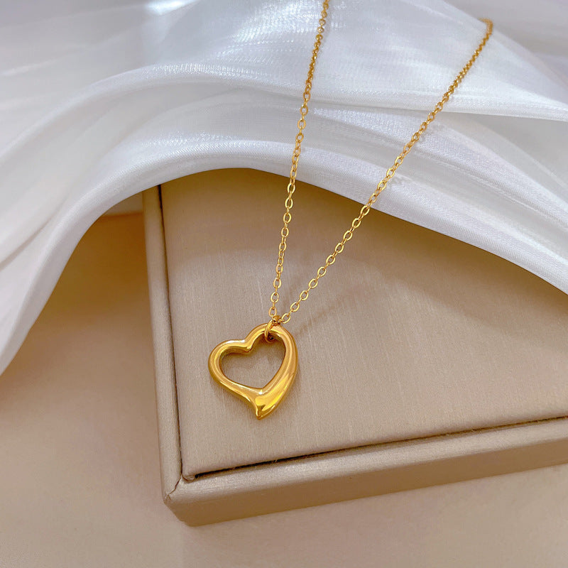 Mia Simple Bracelet Love Heart Furnace Real Gold Cold Necklace