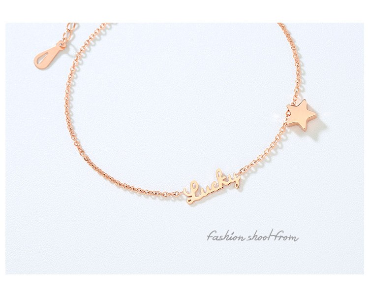 Ava Rose Gold Colour Anklet Lucky Star Chain
