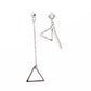 Ivy Taobao explosion Sterling Silver Earrings diamond triangle hollow asymmetric Long Ear Wire