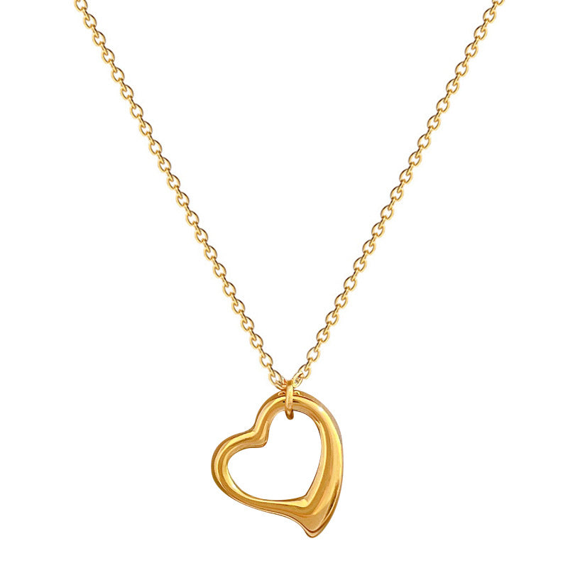 Mia Simple Bracelet Love Heart Furnace Real Gold Cold Necklace