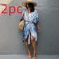 Polyester Ladies Sun Protection Resort Beach Dress Cover Up - Resting Beach Face