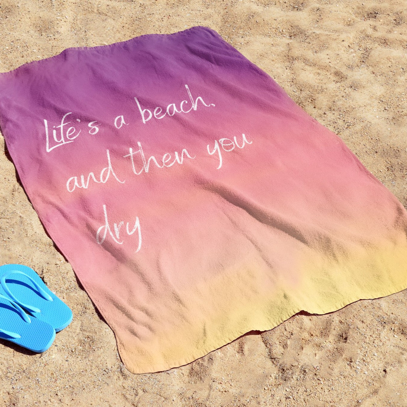 EXCLUSIVE: Life's a beach Microfibre Beach Towel - Resting Beach Face