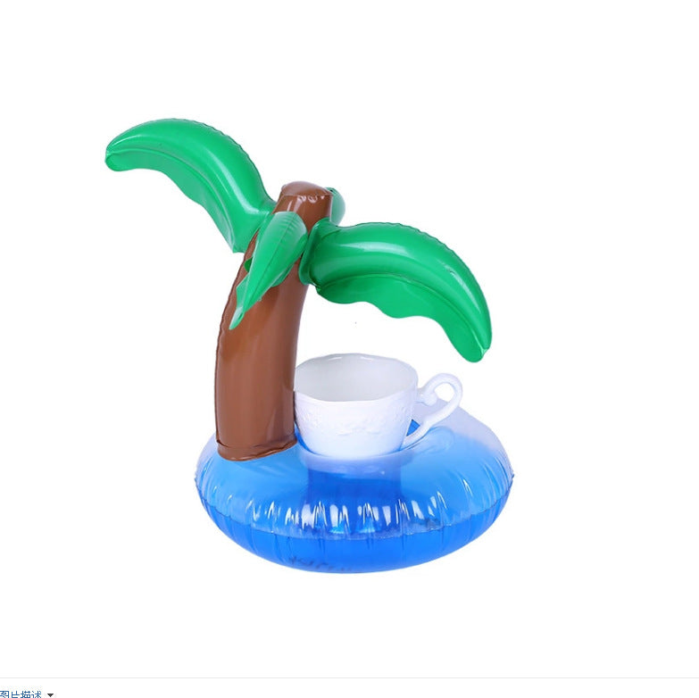 Inflatable Pool Drink Holders - Resting Beach Face