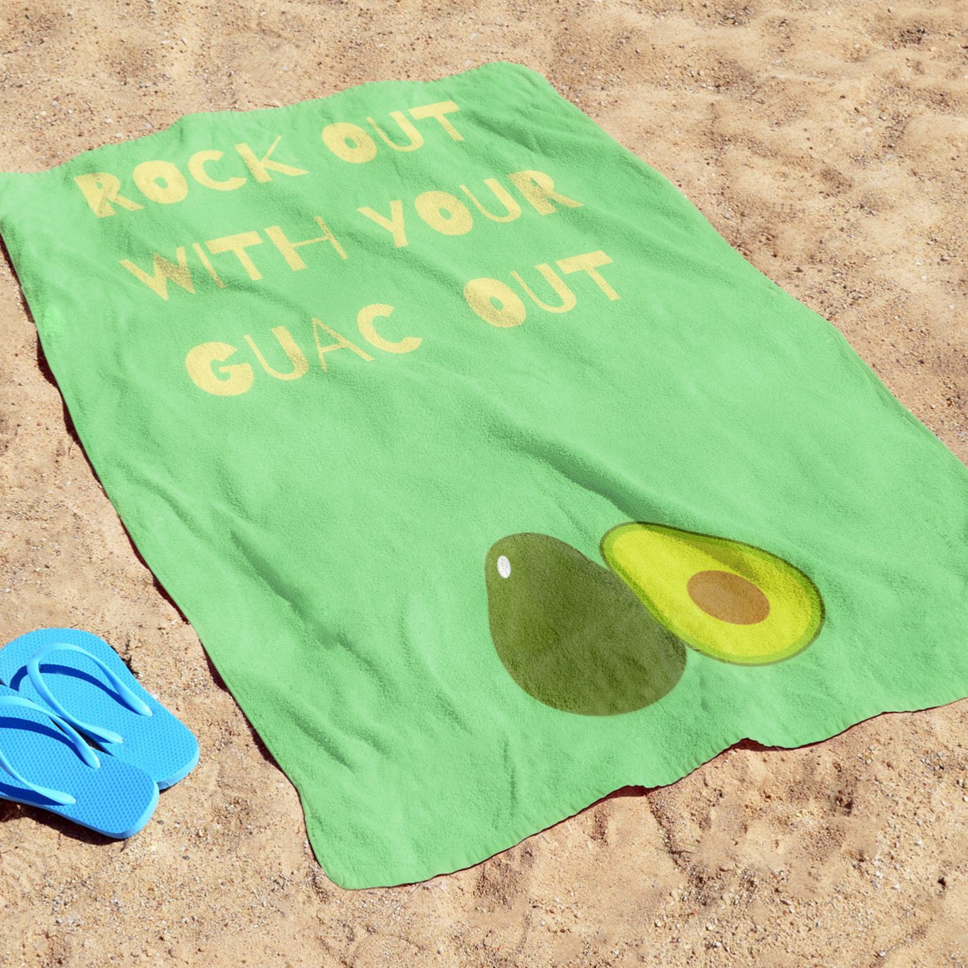 EXCLUSIVE: Get your Guac! Microfibre Beach Towel - Resting Beach Face