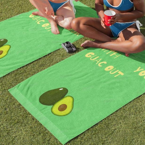 EXCLUSIVE: Get your Guac! Microfibre Beach Towel - Resting Beach Face