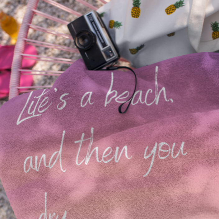 EXCLUSIVE: Life's a beach Microfibre Beach Towel - Resting Beach Face